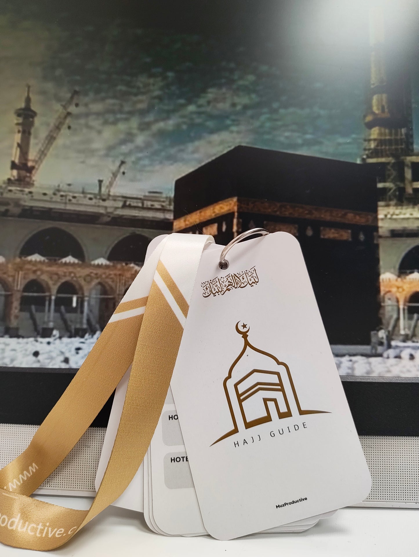 English Hajj Dua Cards with Lanyard + Umrah dua Cards with Lanyard