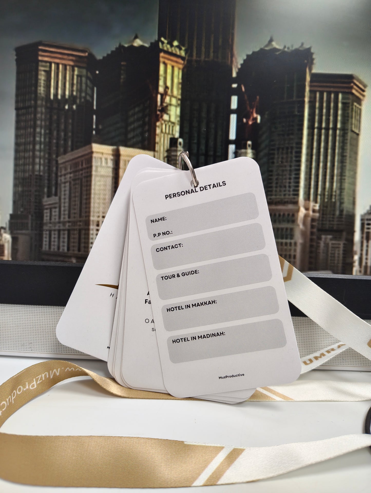 English Hajj Dua Cards with Lanyard + Umrah dua Cards with Lanyard