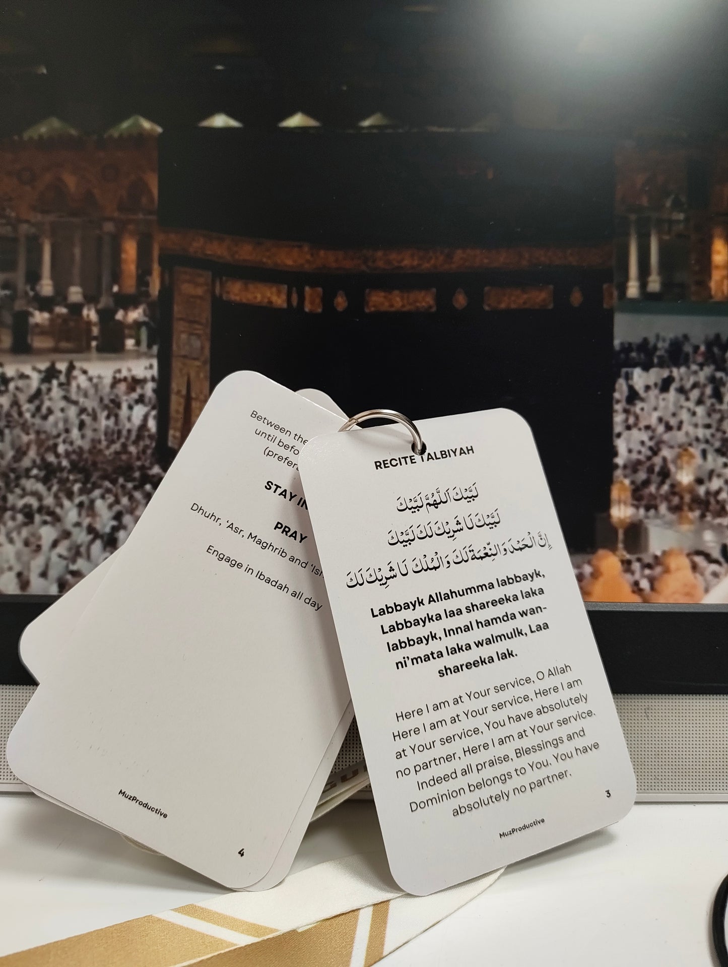 English Hajj Dua Cards with Lanyard + Umrah dua Cards with Lanyard