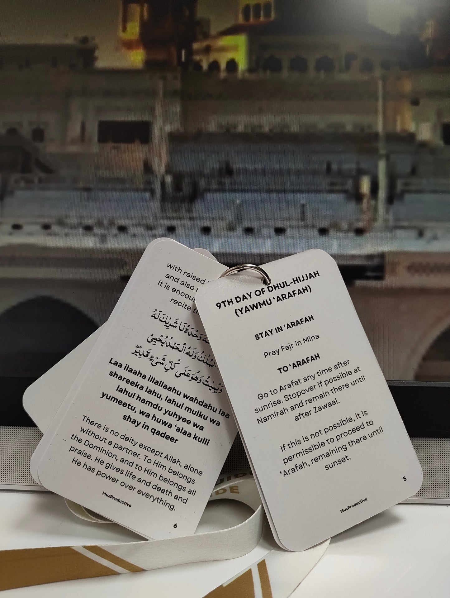 English Hajj Dua Cards with Lanyard + Umrah dua Cards with Lanyard
