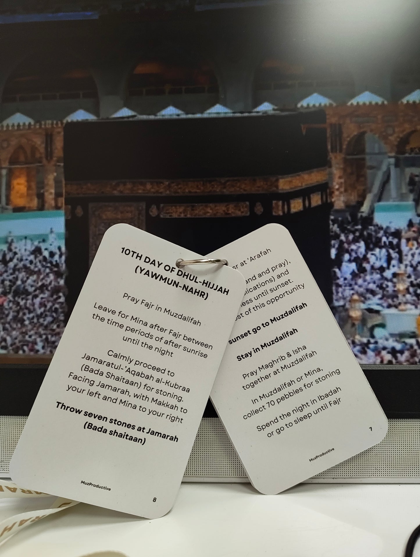 English Hajj Dua Cards with Lanyard + Umrah dua Cards with Lanyard