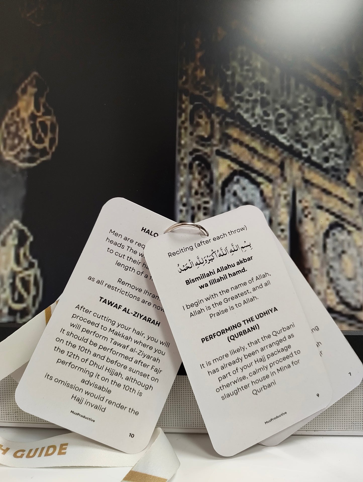 English Hajj Dua Cards with Lanyard + Umrah dua Cards with Lanyard