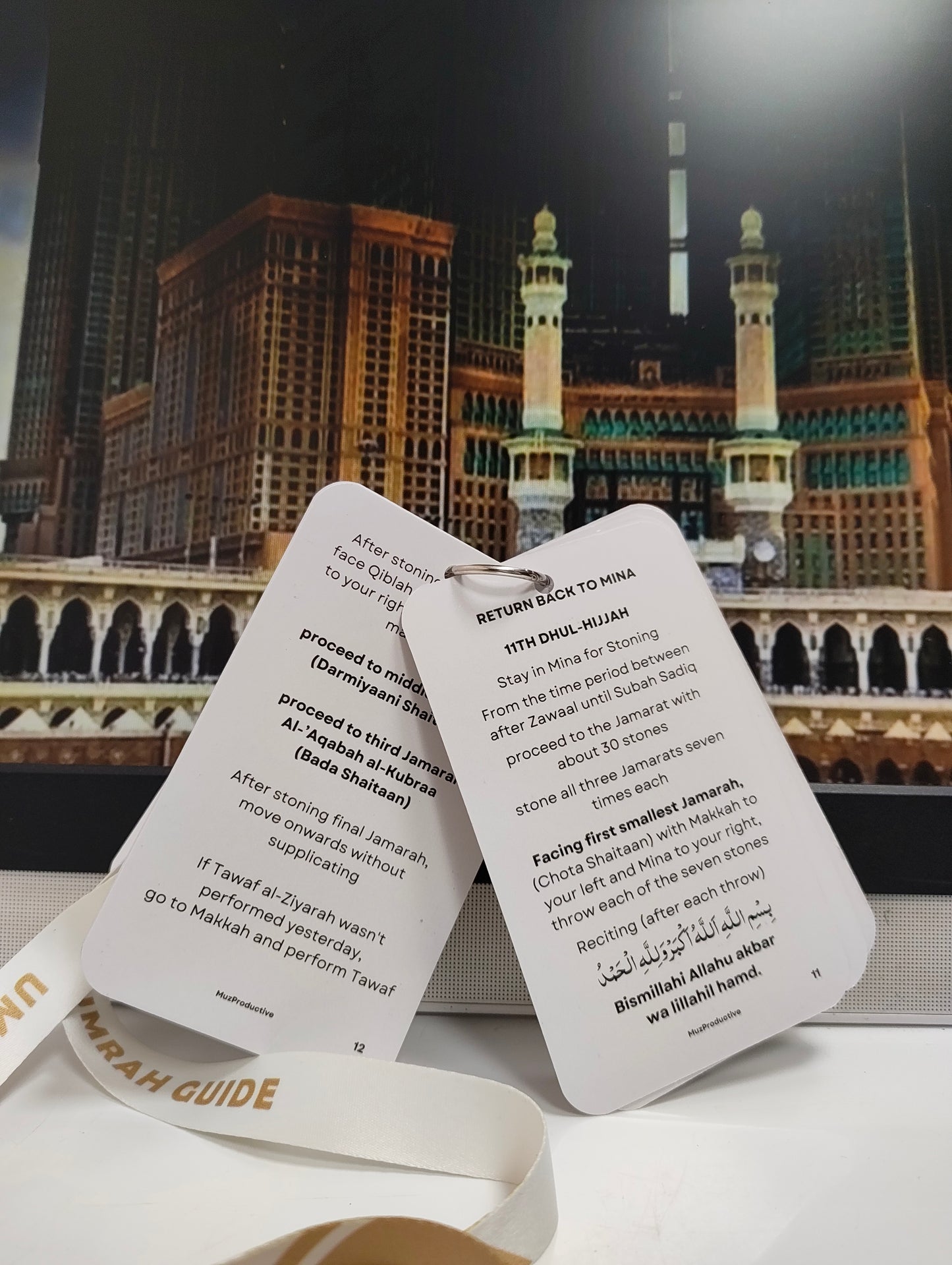English Hajj Dua Cards with Lanyard + Umrah dua Cards with Lanyard