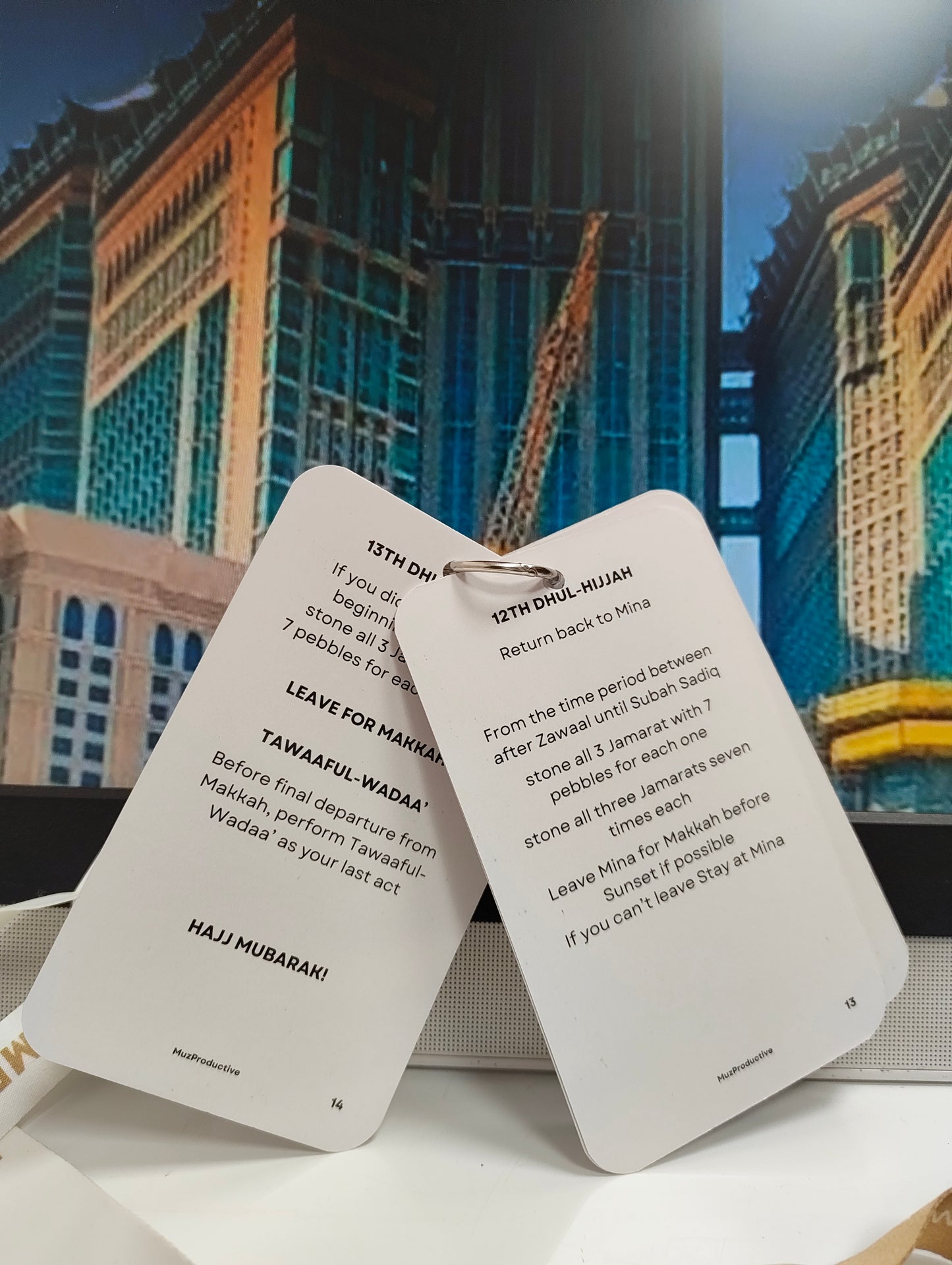 English Hajj Dua Cards with Lanyard + Umrah dua Cards with Lanyard