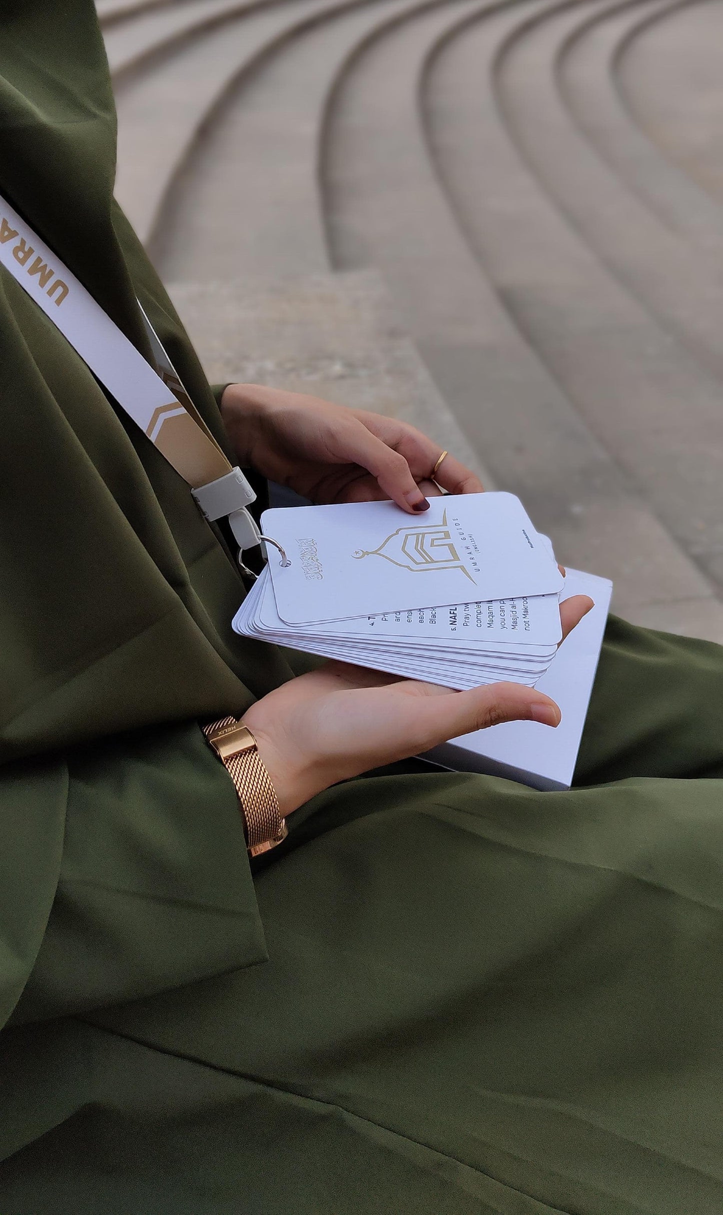 English Umrah Dua Cards with a Lanyard